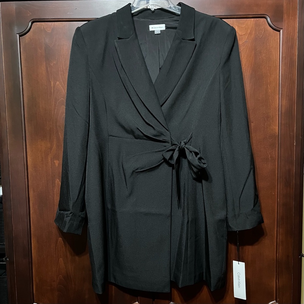 Calvin Klein Wrap Tuxedo Dress